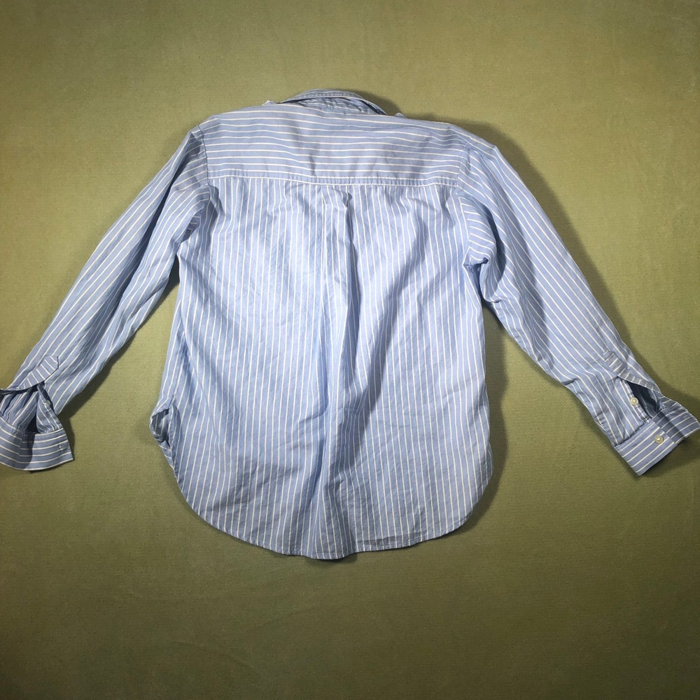 LOFT Striped Button Down Shirt Womens Small Blue White Long Sleeve 600727 - Picture 7 of 16